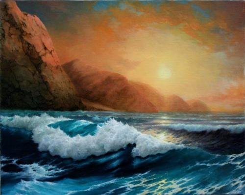 Mystical island sunset