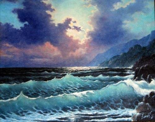 Sunset on the Pacific coast